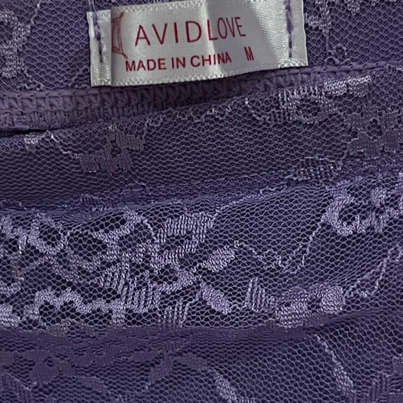 Lavender Lace Asymmetrical Mini Skirt - Picture 4 of 6